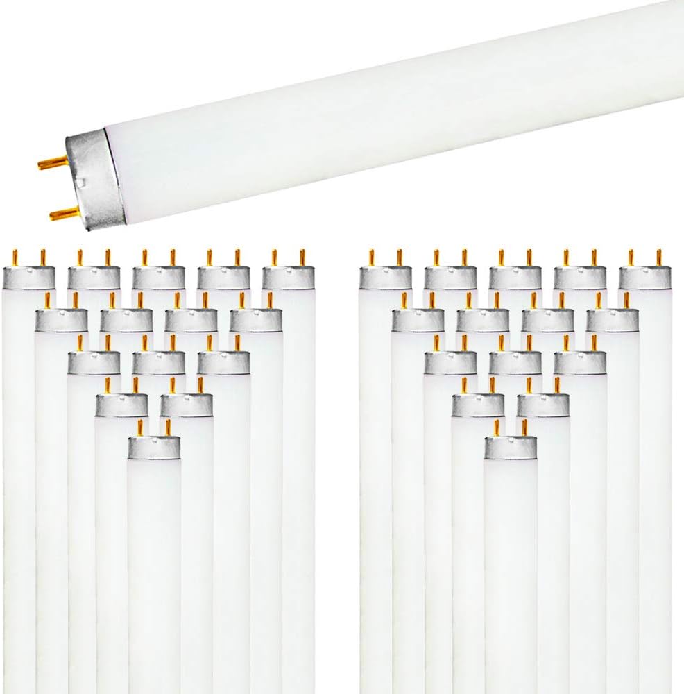 LUXRITE 30 Pack F32T8/865 32W 48in T8 Fluorescent Tube Bulbs