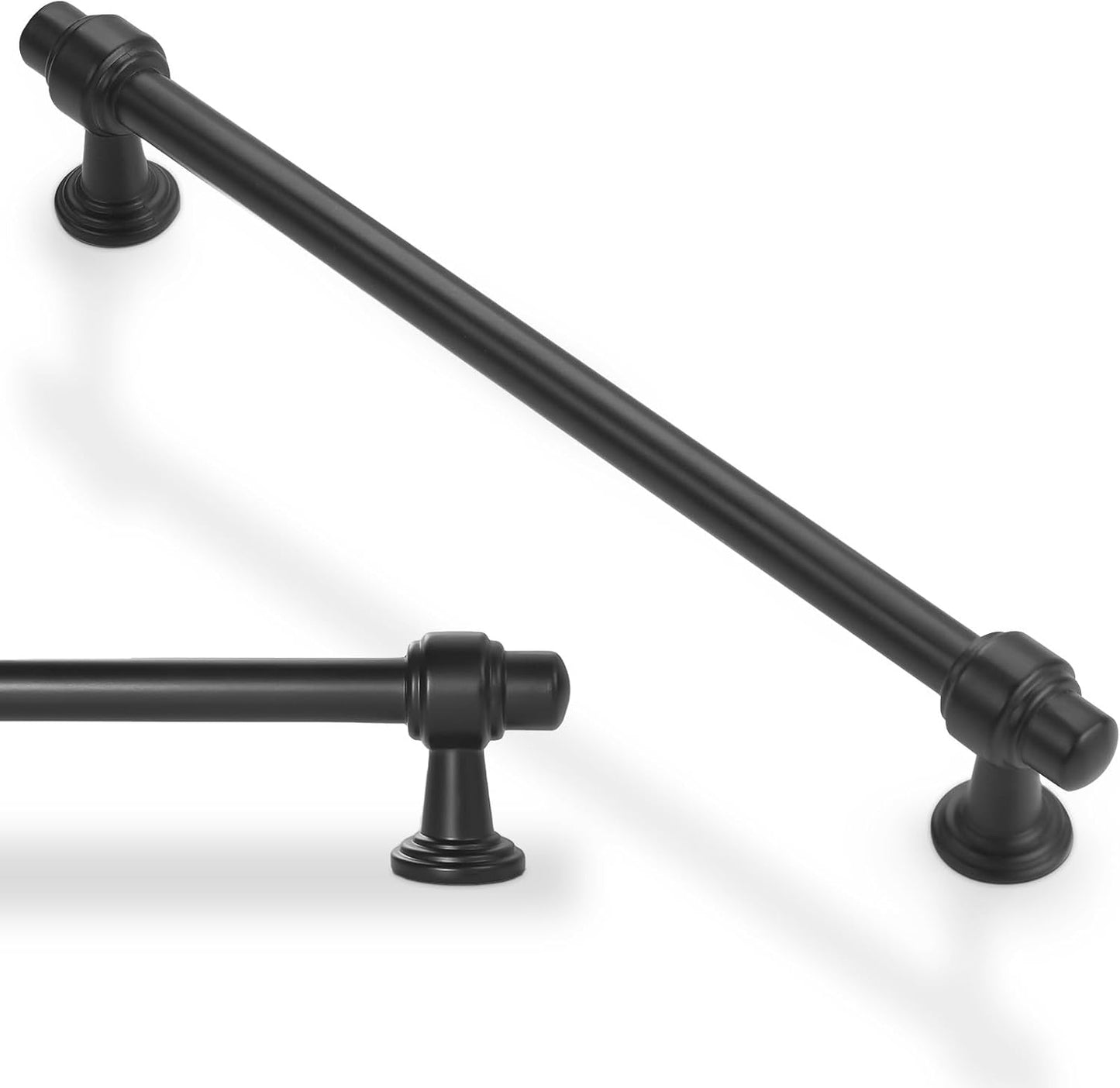 7-1/2 Inch Matte Black Cabinet Pulls for Elegant Home Decor
