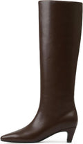 Knee High Boots Women Square Toe Kitten Heel - Comfortable Dressy our