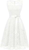 Floral Lace Short Bridesmaid Dress with Sheer Neckline Style
