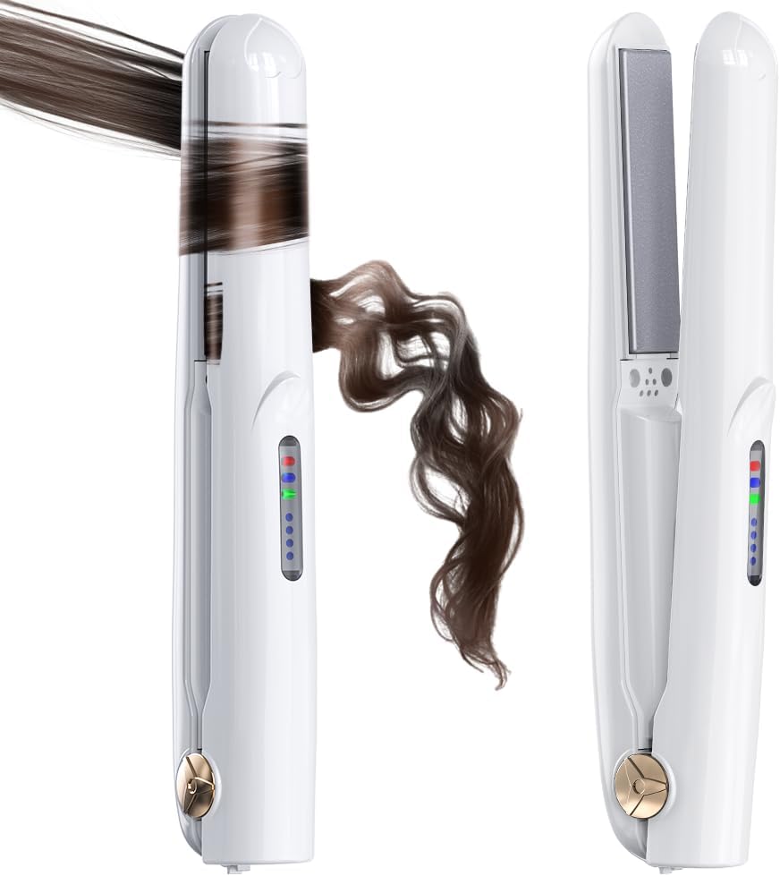 Cordless Hair Straightener 2 in 1 Mini Curler for Travel