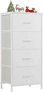 DUMOS Dresser for Bedroom with 4 Drawers and Storage Tower