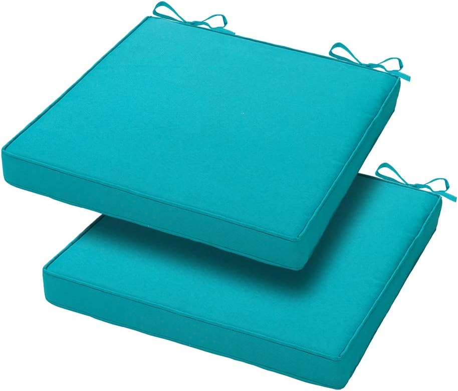 Waterproof Square Chair Cushion Set for Indoor Outdoor Use