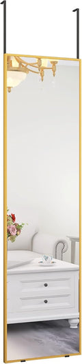 Over The Door Full Length Mirror 50in x 14in - Space Saving Gold