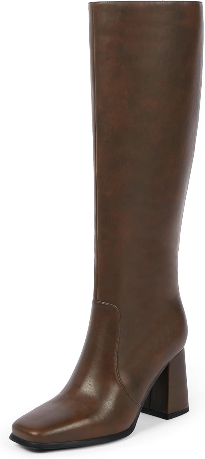 Modatope Knee High Boots for Women with Chunky Heel Design