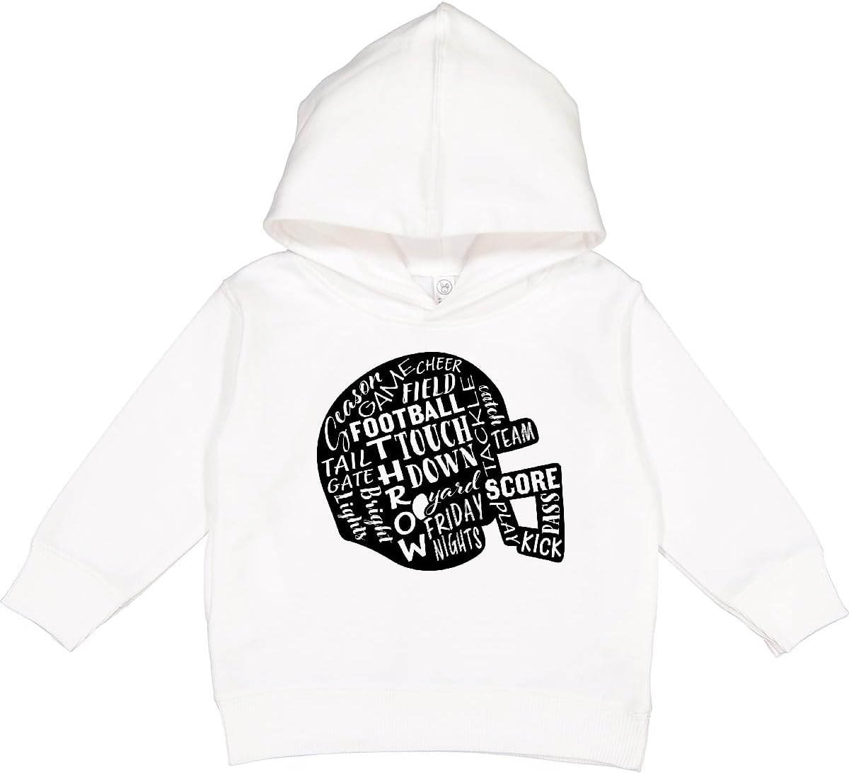 Football Words in Helmet Shape Toddler Hoodie