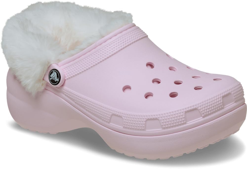 Crocs Women's Classic Platform Fuzz-Lined Clogs for Comfort
