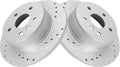 TRQ Rear Performance Brake Rotors Set Compatible with 2000-2004 Toyota