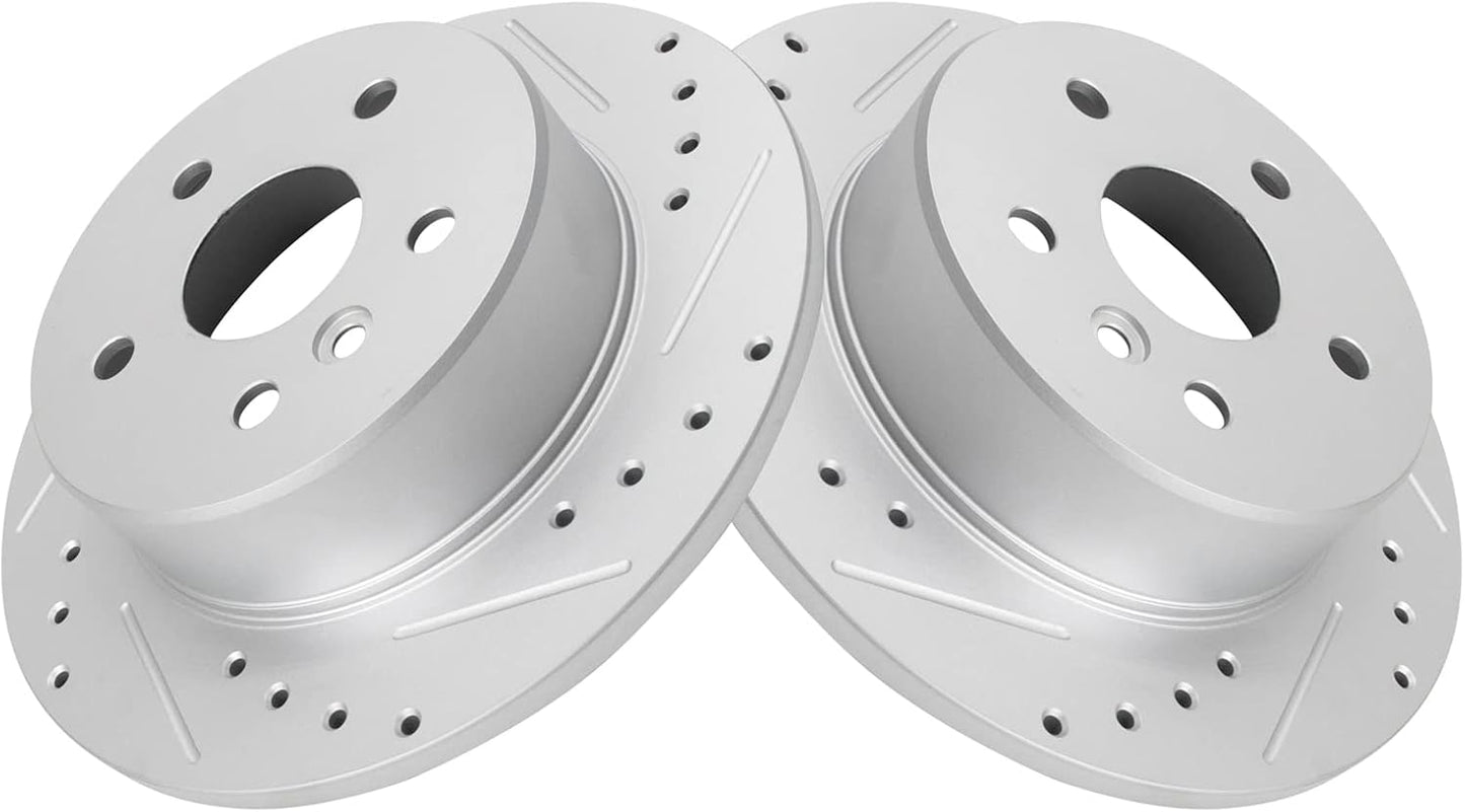 TRQ Rear Performance Brake Rotors Set for 2000-2004 Toyota Avalon