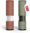Red and Green Salt and Pepper Grinder Set - Manual Ceramic Grinder