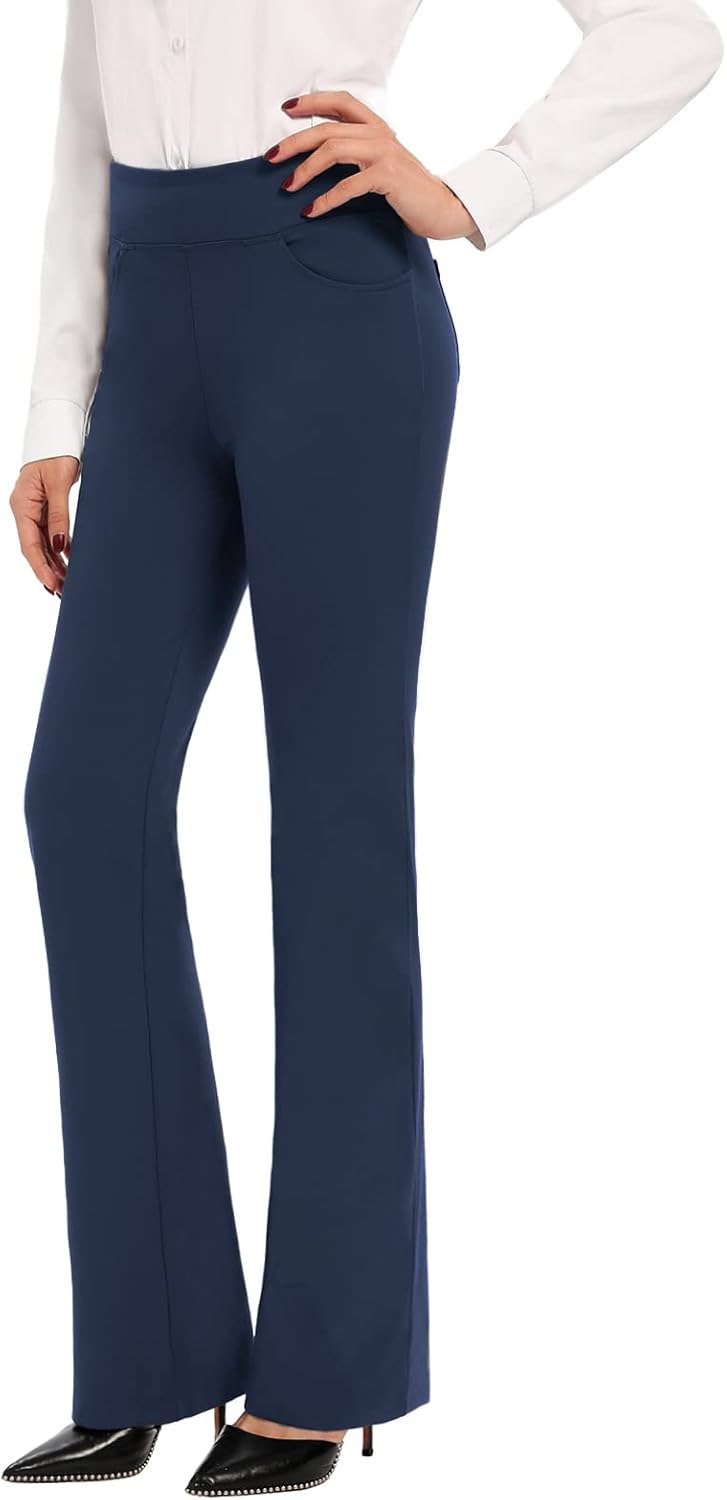 Bootcut Yoga Dress Pants for Women - High Waist Stretch Fit