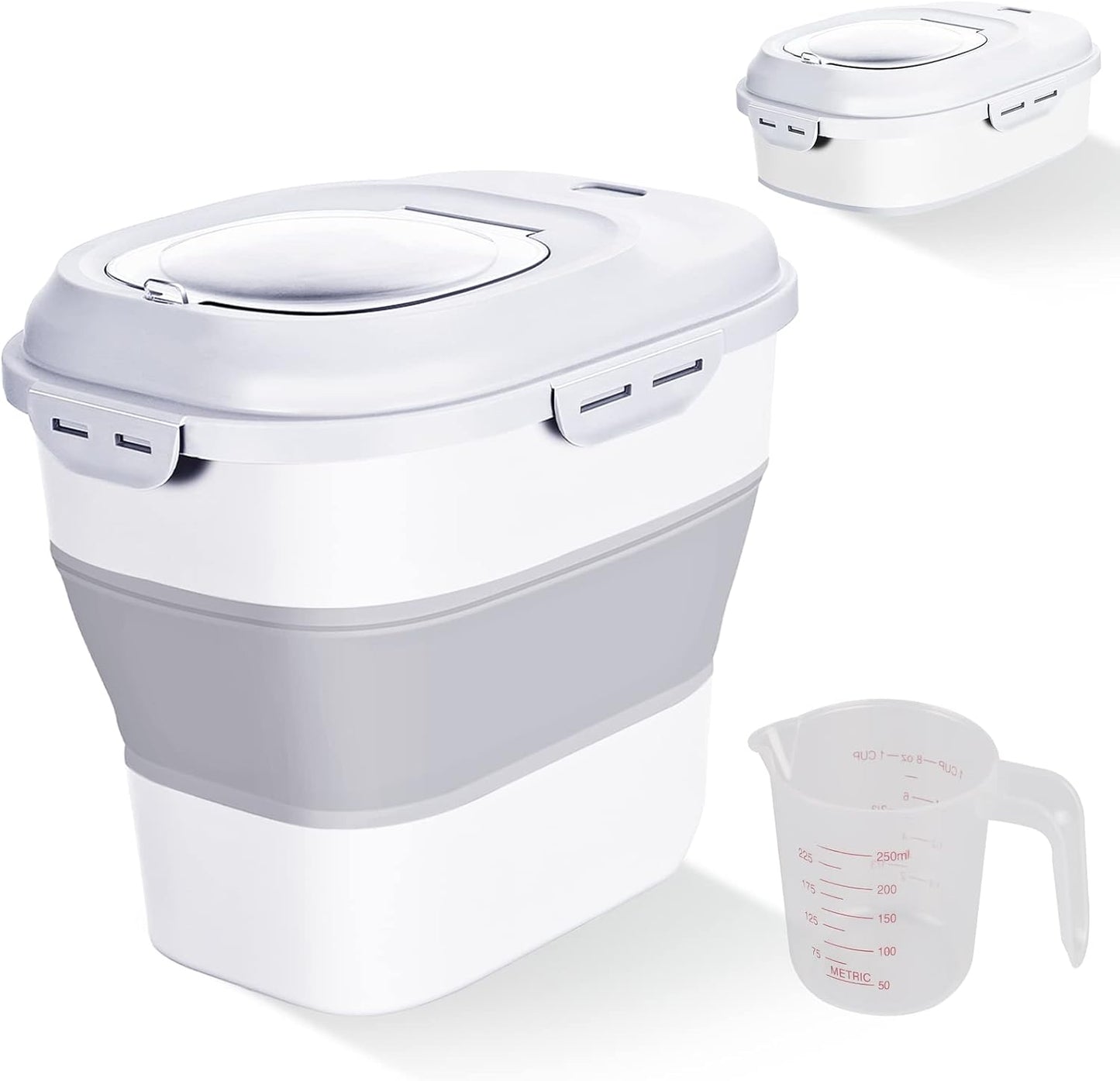 Collapsible Food Storage Container with Airtight Locking Lid