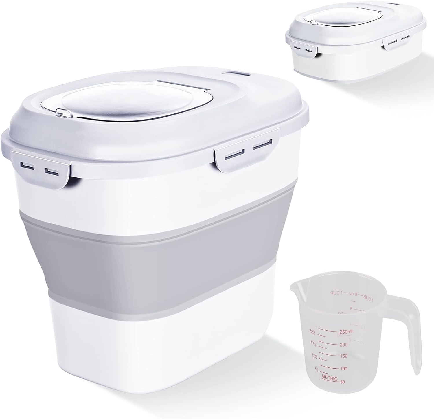 Collapsible Food Storage Container with Airtight Locking Lid