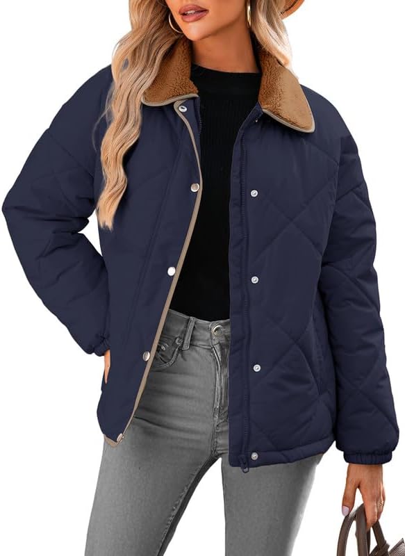 Dokotoo Women's Winter Casual Quilted Jackets for Cozy Warmth