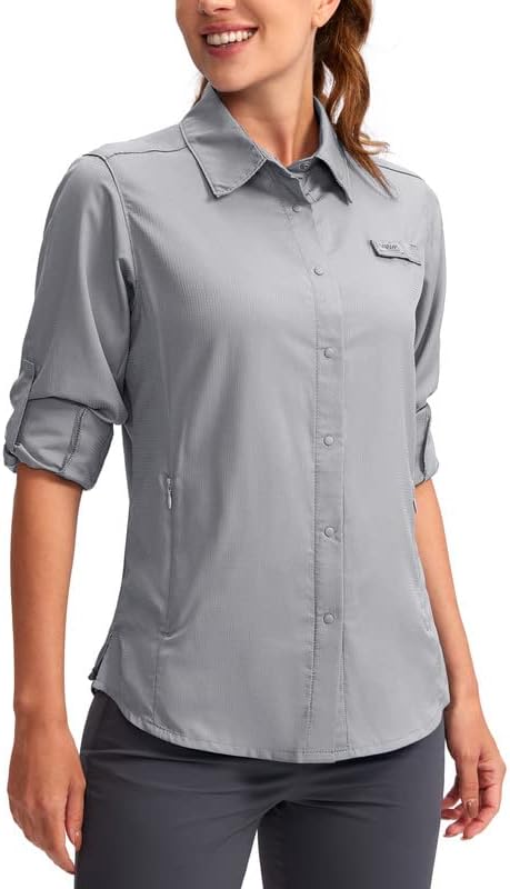 Womens Sun Protection Fishing Shirt Lightweight SPF Long Sleeve
