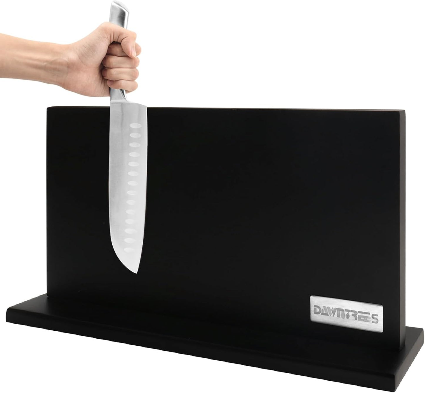 DAWNTREES Large Black Magnetic Knife Holder for Kitchen Storage