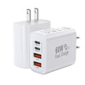 60W USB C Charger Block 2Pack - Compact 4-Port Fast Charging