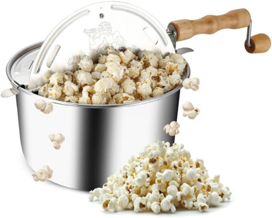 Great Northern Stovetop Popcorn Maker - Easy Hand-Cranked Popping!