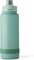 Manna Push Stainless Steel Bottle 40 Oz - Leak-Proof Basil Finish