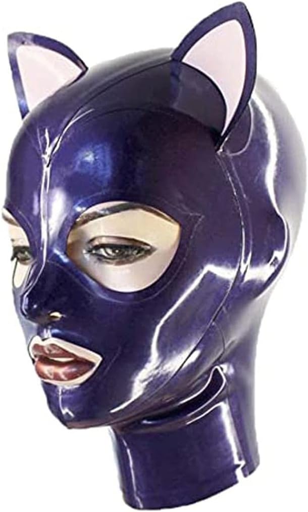 BERMEL Latex Hood Rubber HeadMask for Unisex Cosplay Fun