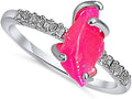 Real Raw Crystal Dainty Ring white Gold Birthstone - Gift (Style 5176)