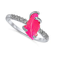 Real Raw Pink Opal Dainty Ring - Genuine Rough Pink Opal Birthstone
