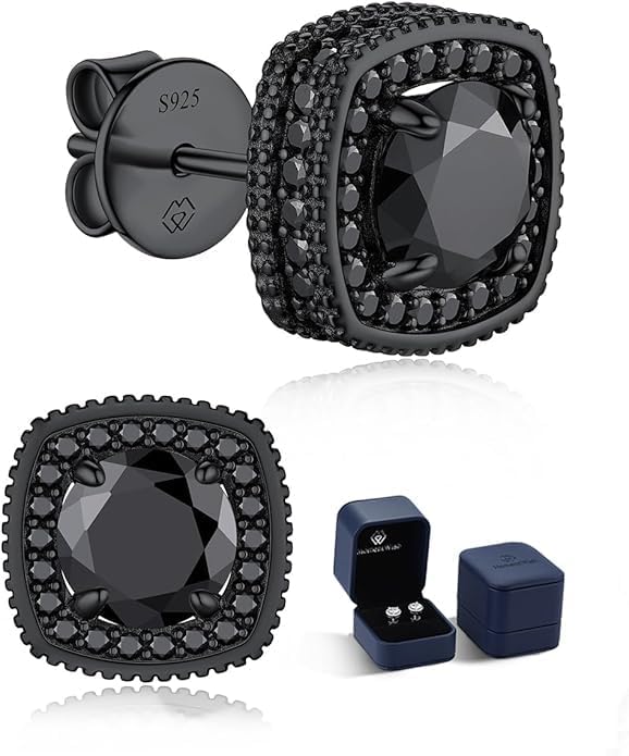 Black Moissanite Stud Earrings for Unique Elegance and Style