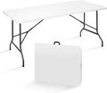SUPER DEAL 6FT Folding Table for Indoor Outdoor - Portable Heavy Duty