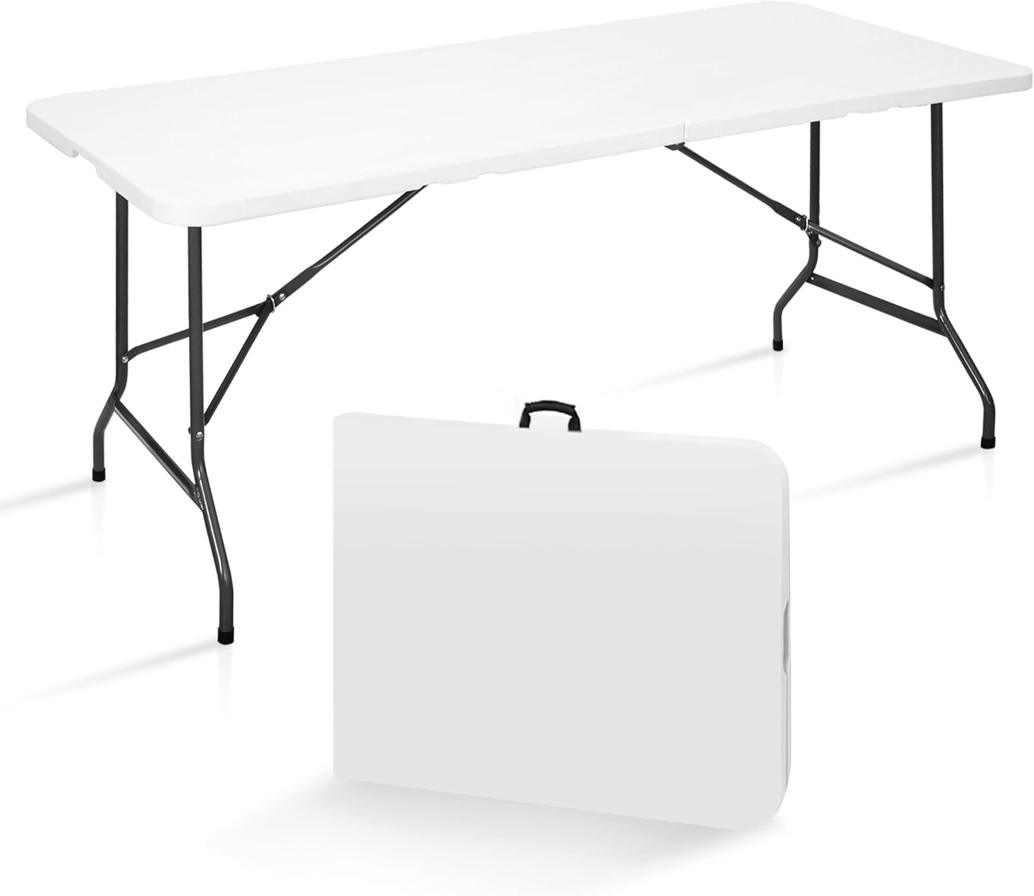 6FT Folding Table for Indoor Outdoor Use - Portable & Heavy Duty