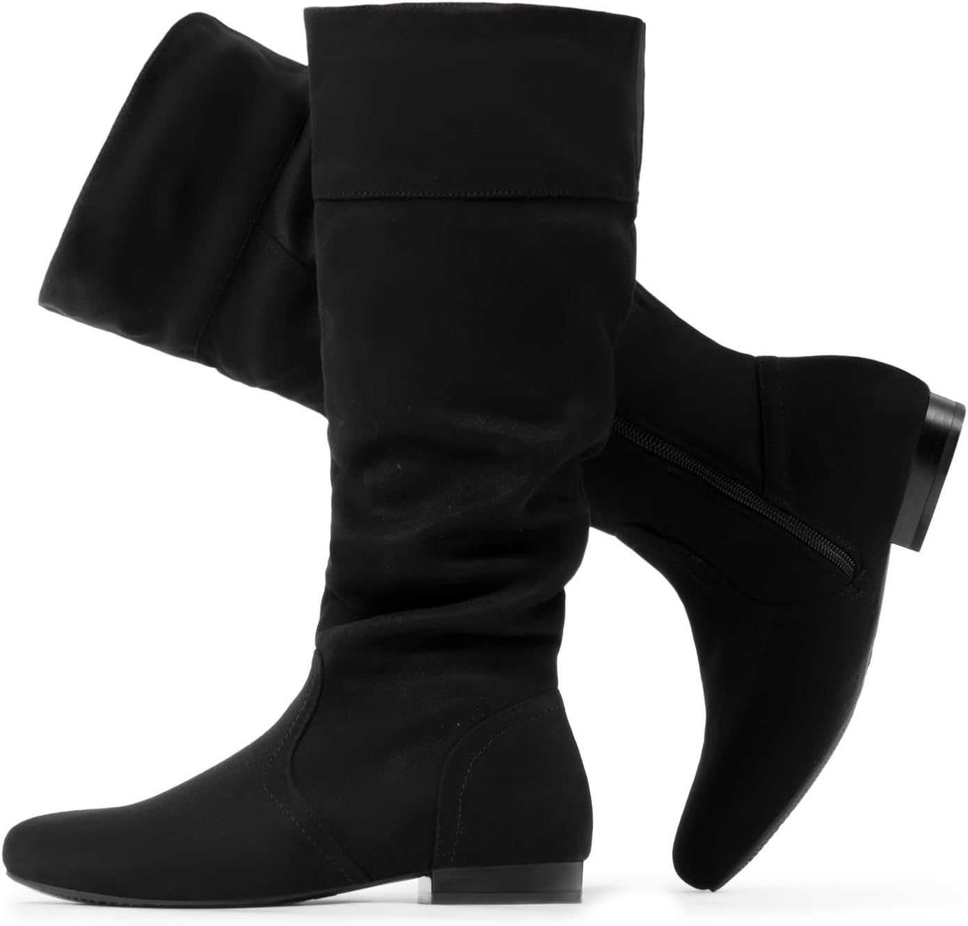 Wide Calf Knee High Pull On Boots for Women - Stylish Comfort