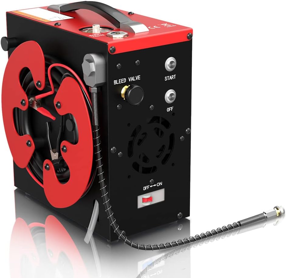 Portable CS3 Air Compressor: Auto-Stop, Oil-Free, Filtered, Dual Power, 4500Psi - GX Pump