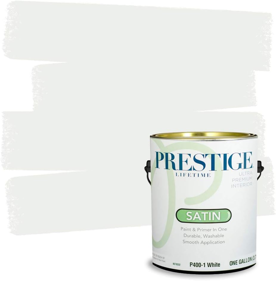 PRESTIGE Paints Interior Paint and Primer in One, Satin White