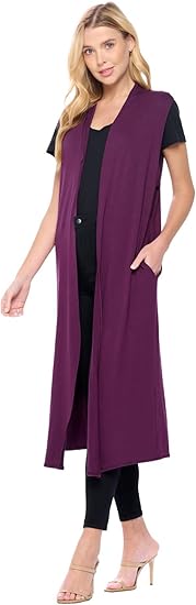Isaac Liev Women's Sleeveless Cardigan for Casual Style