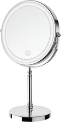 Portable Illuminated Mirror, 10x Magnification, 3 Colors, Rechargeable
