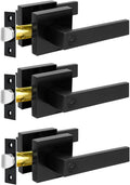 KAMOTA Privacy Door Levers 3 Pack Matte Black - Durable Interior Locks