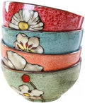 Ceramic Bowls For Kitchen, 28oz Set of 4 - Colorful Durable Dinnerware