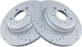 TRQ Performance Brake Rotor Drilled & Slotted G-Coated Rear Pair
