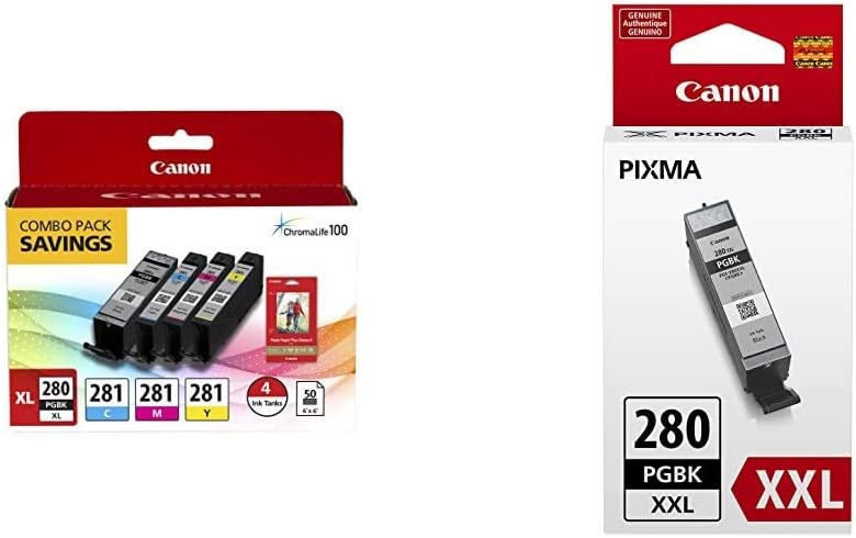 Canon PGI-280XL and CLI-281CMY Ink Bundle for Vibrant Prints