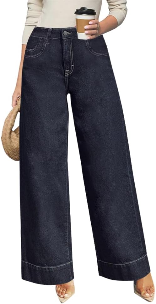 Women's High Waisted Wide Leg Jeans for Trendy Casual Comfort