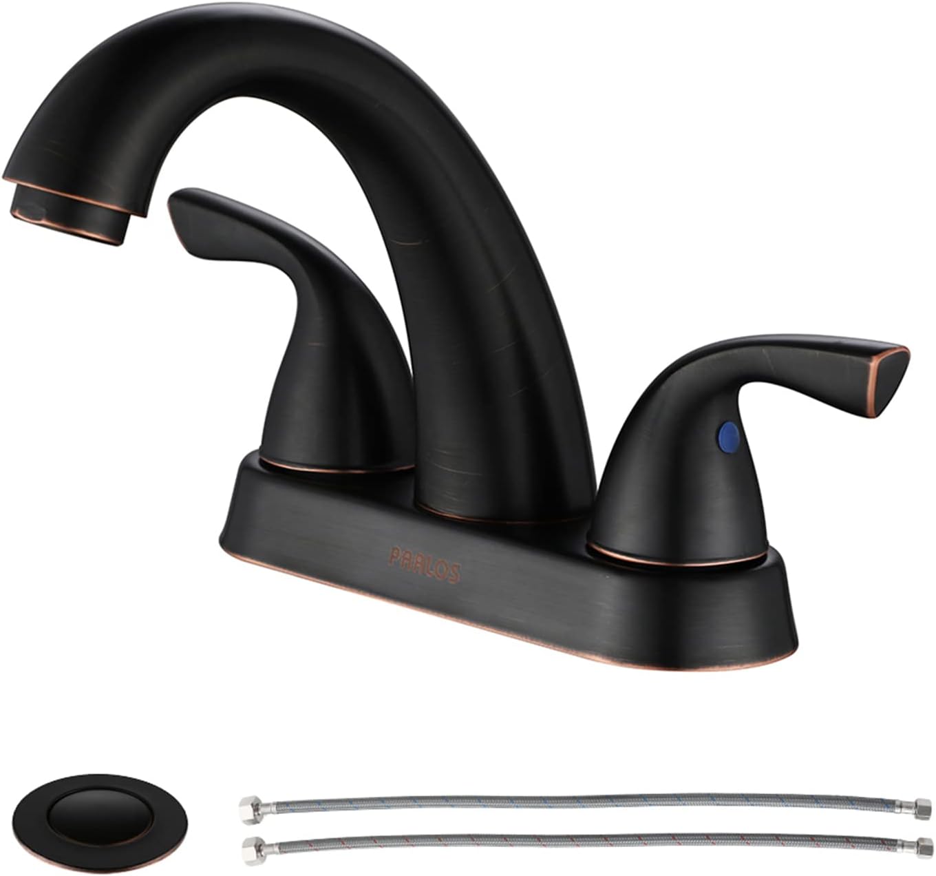 PARLOS 2-Handle Bathroom Sink Faucet with Metal Drain Assembly
