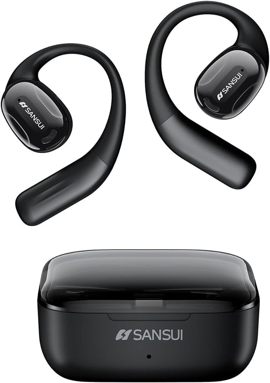 SANSUI Open Ear Bluetooth Earbuds - Noise Cancelling Mic