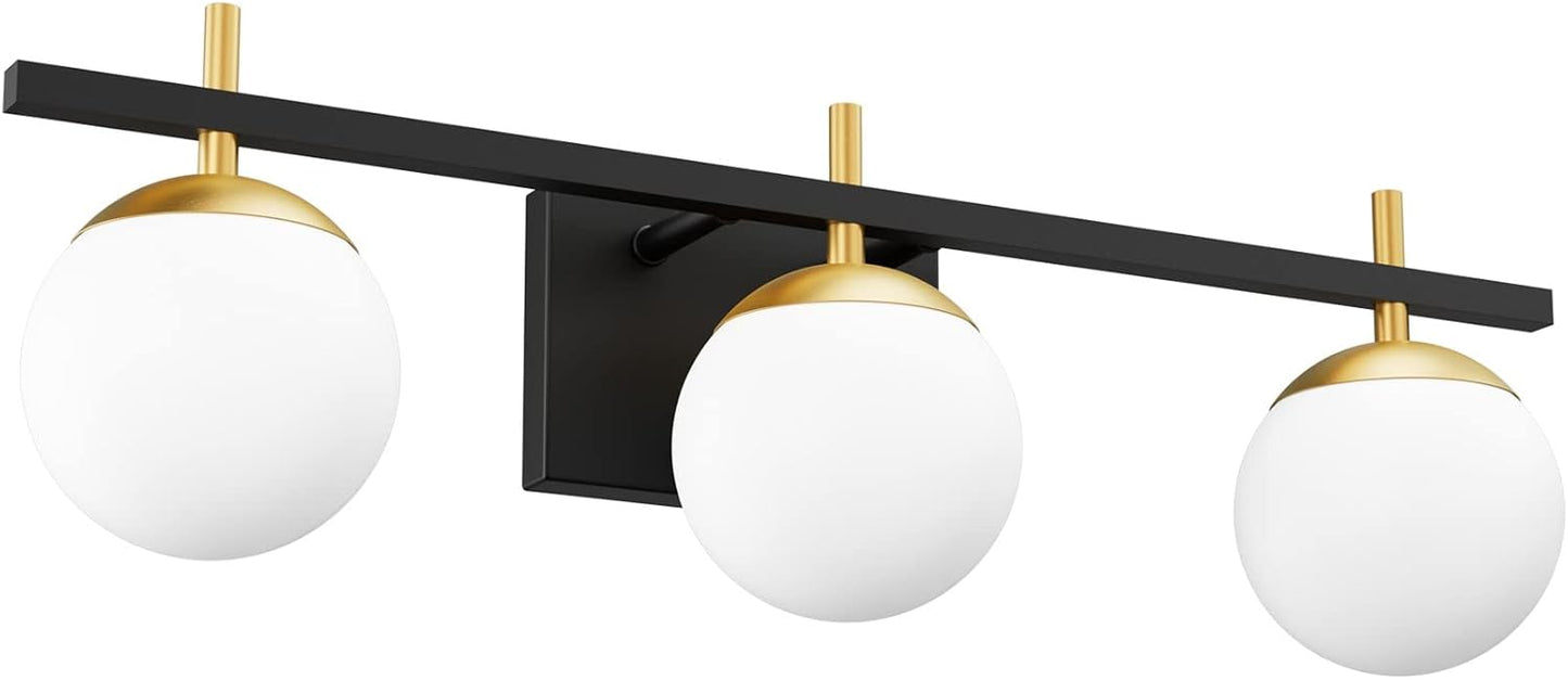 Mid Century Modern Vanity Lights with Milky Glass for Bathroom