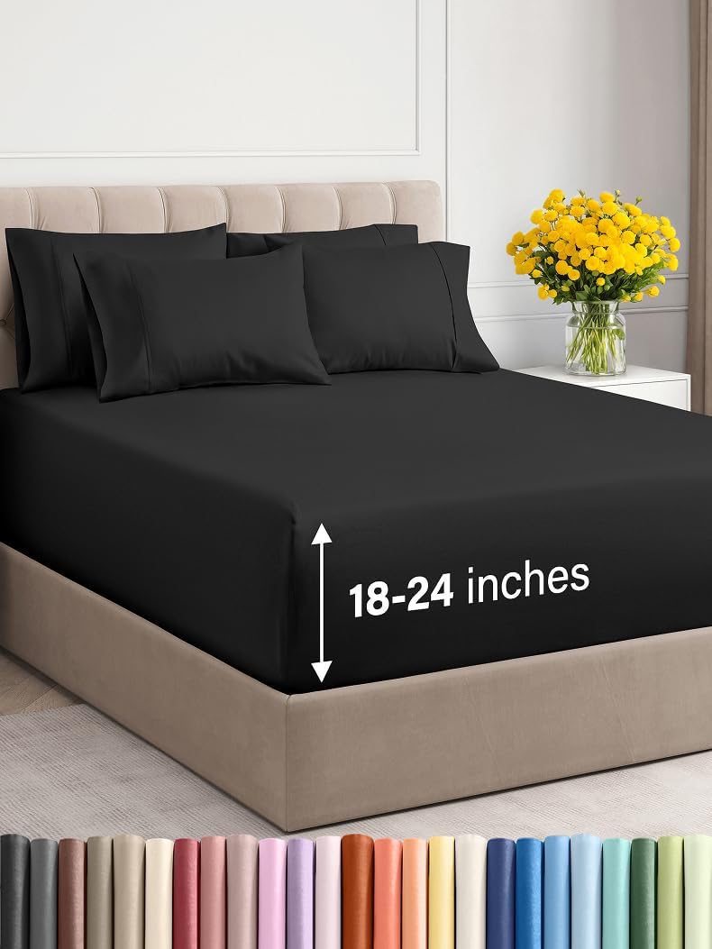 Extra Deep King Sheet Set - 6 Piece Breathable Cooling Sheets