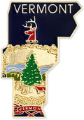 Vermont State Shape Flag Lapel Pin - Bold Vermont Flag Design
