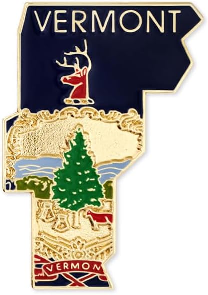 Vermont State Shape Flag Lapel Pin - Perfect Gift for Collectors