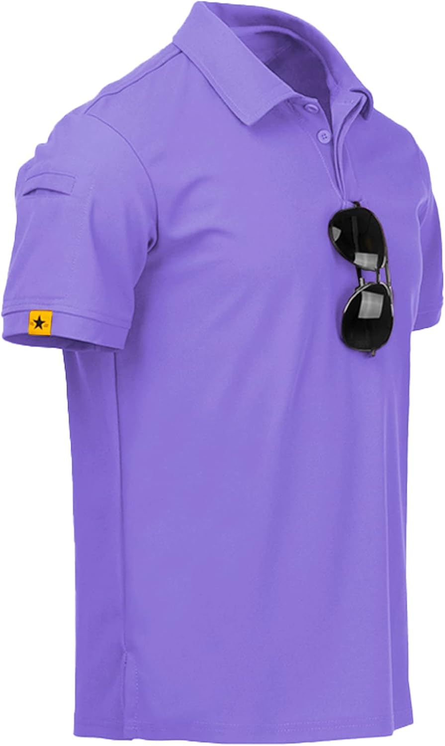 ZITY Mens Polo Shirt Short Sleeve Tactical Golf Casual Wear