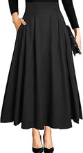 RANPHEE Women's Ankle Length High Waist Flowy Maxi Skirt
