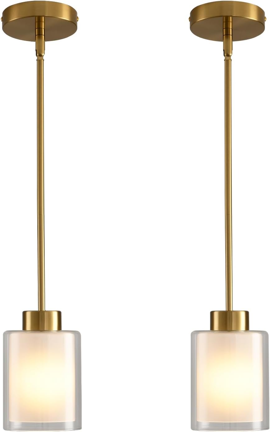 Modern Black Farmhouse Pendant Light with Adjustable Glass Shade