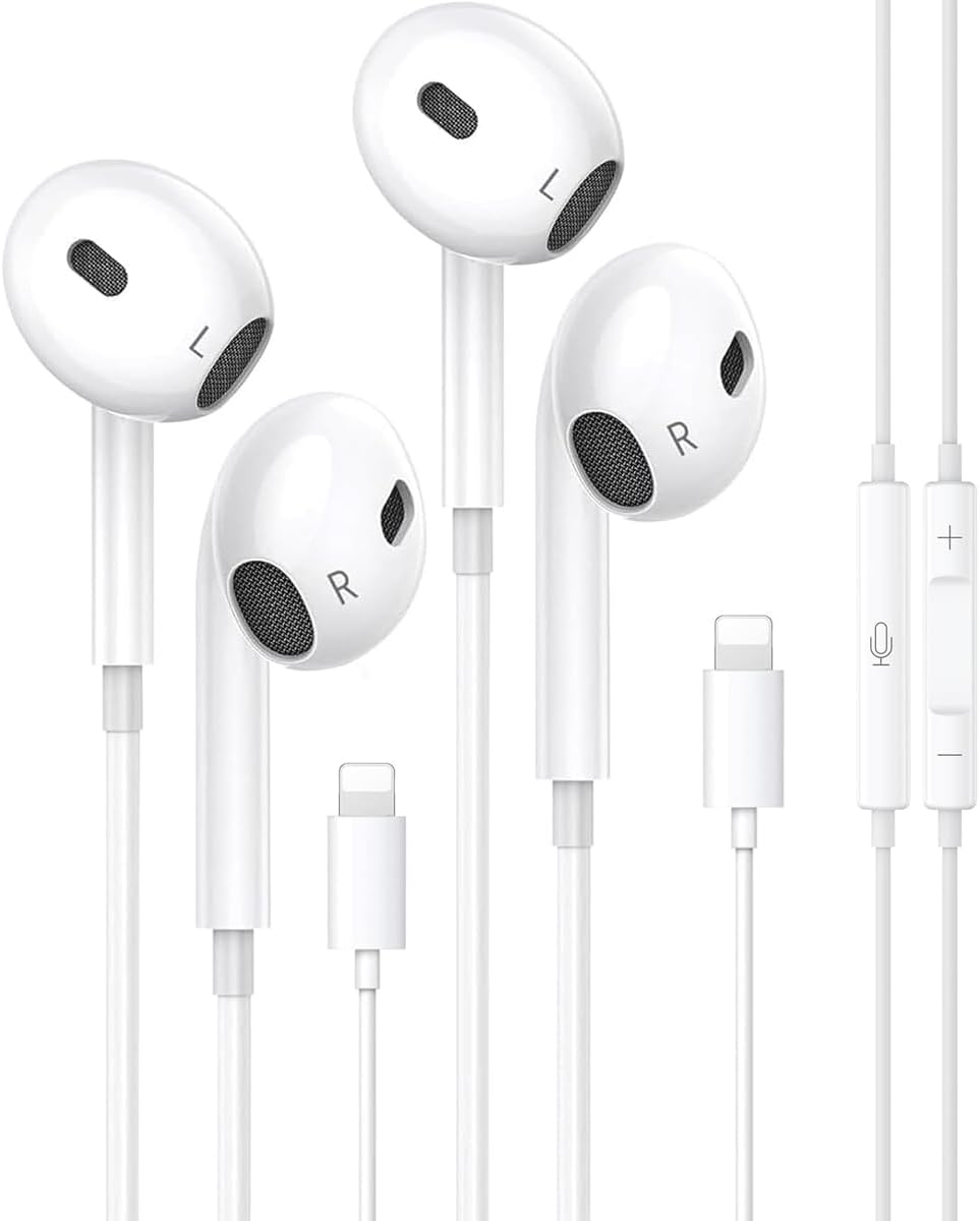 Premium Noise-Canceling Earbuds for iPhone - 2-Pack