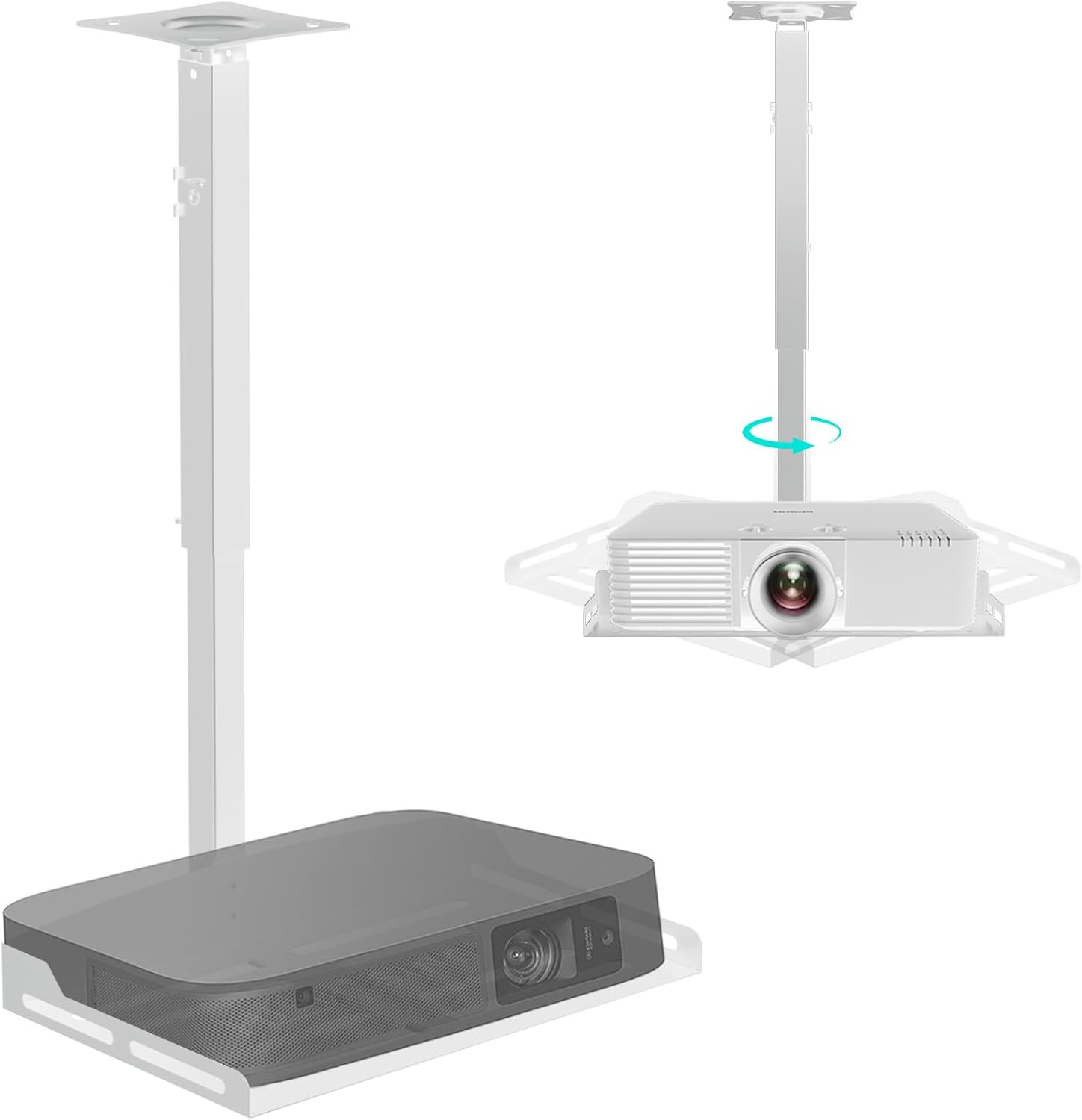 Universal Projector Ceiling Mount with Tray for Home Theater